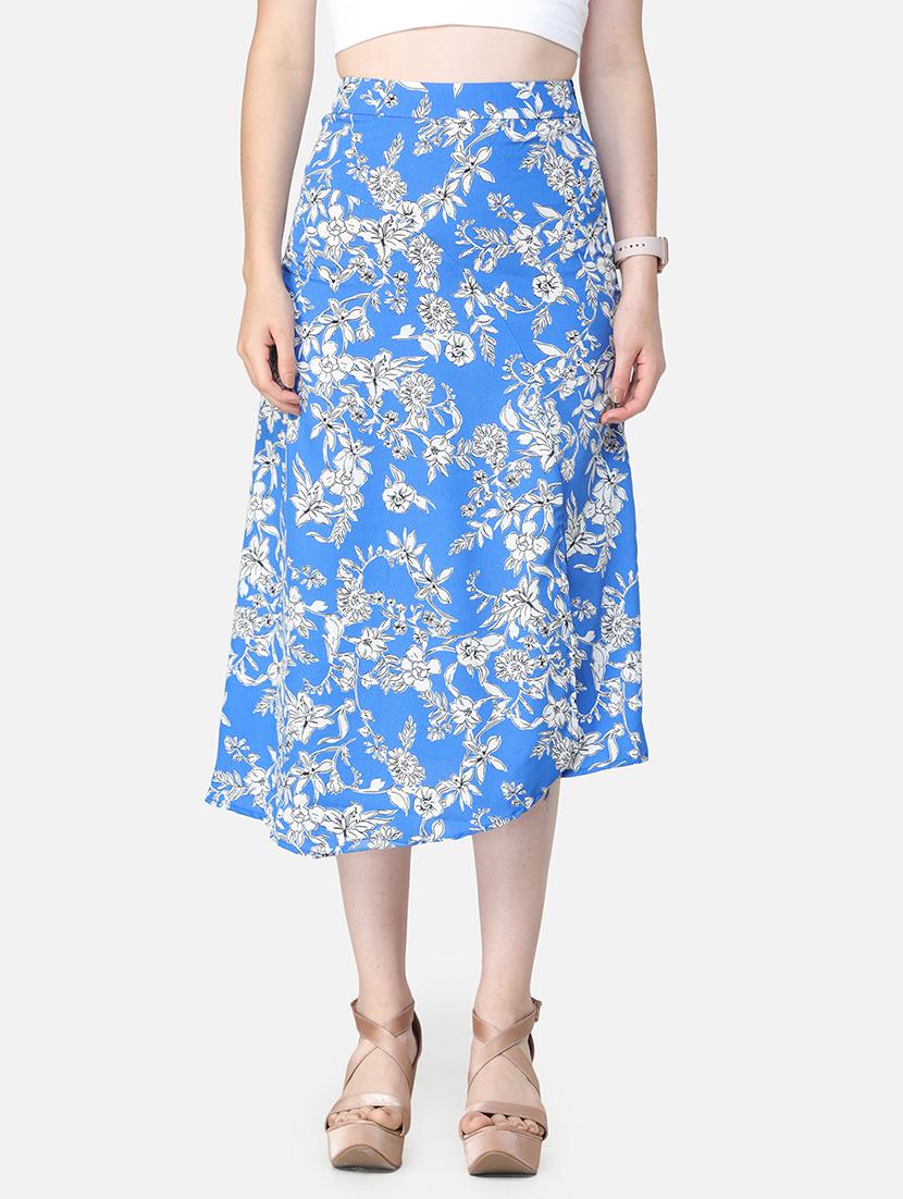 women mid-rise floral printed a-line skirt - 21617226 - Zoom Image - 0