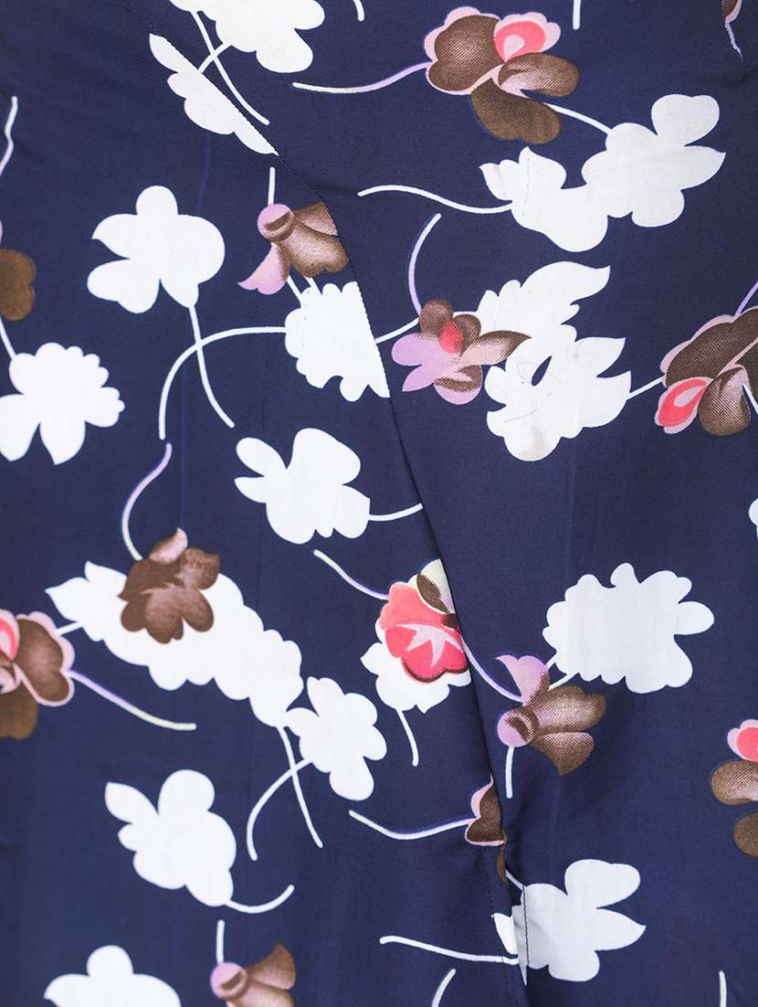 women navy blue floral printed a-line skirt - 21617228 -  Standard Image - 5