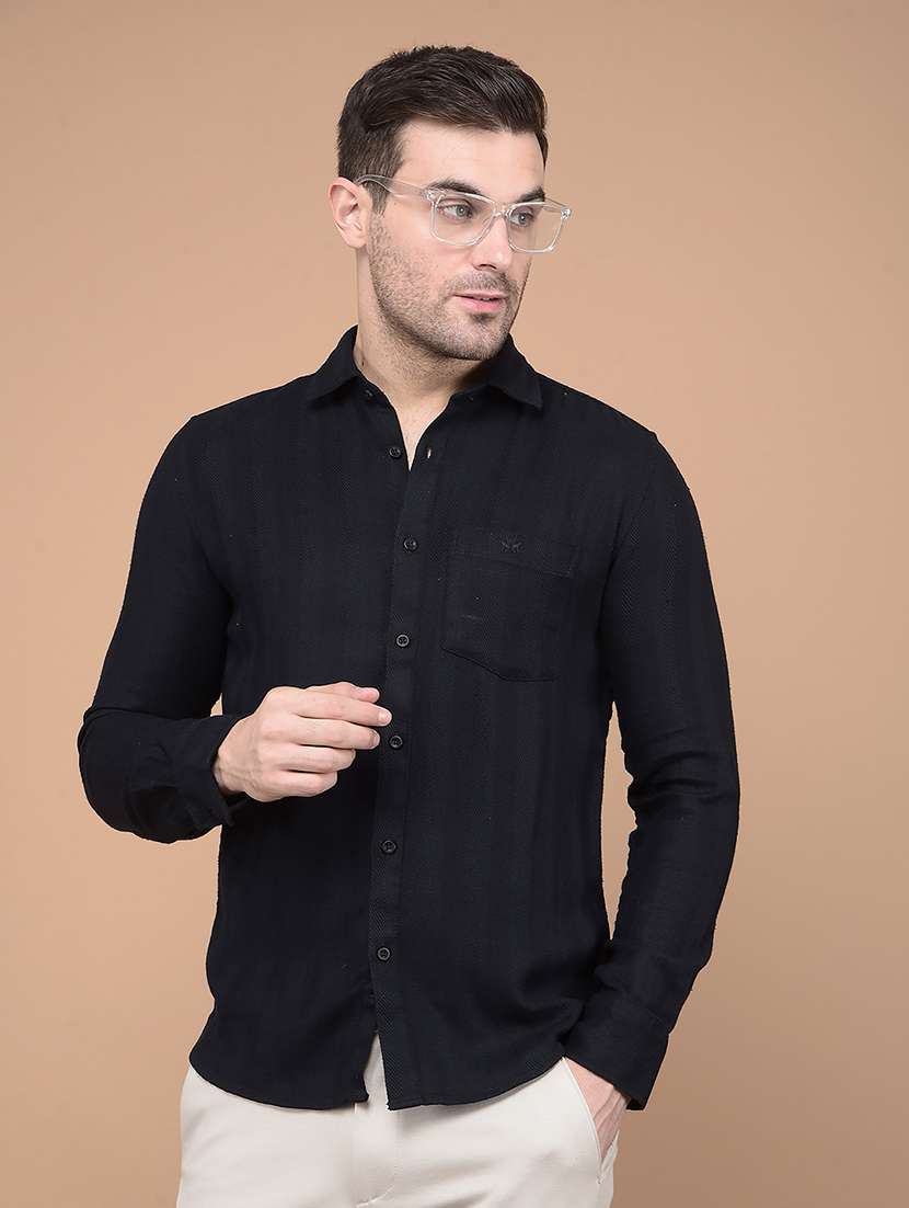 men long sleeves striped casual shirt