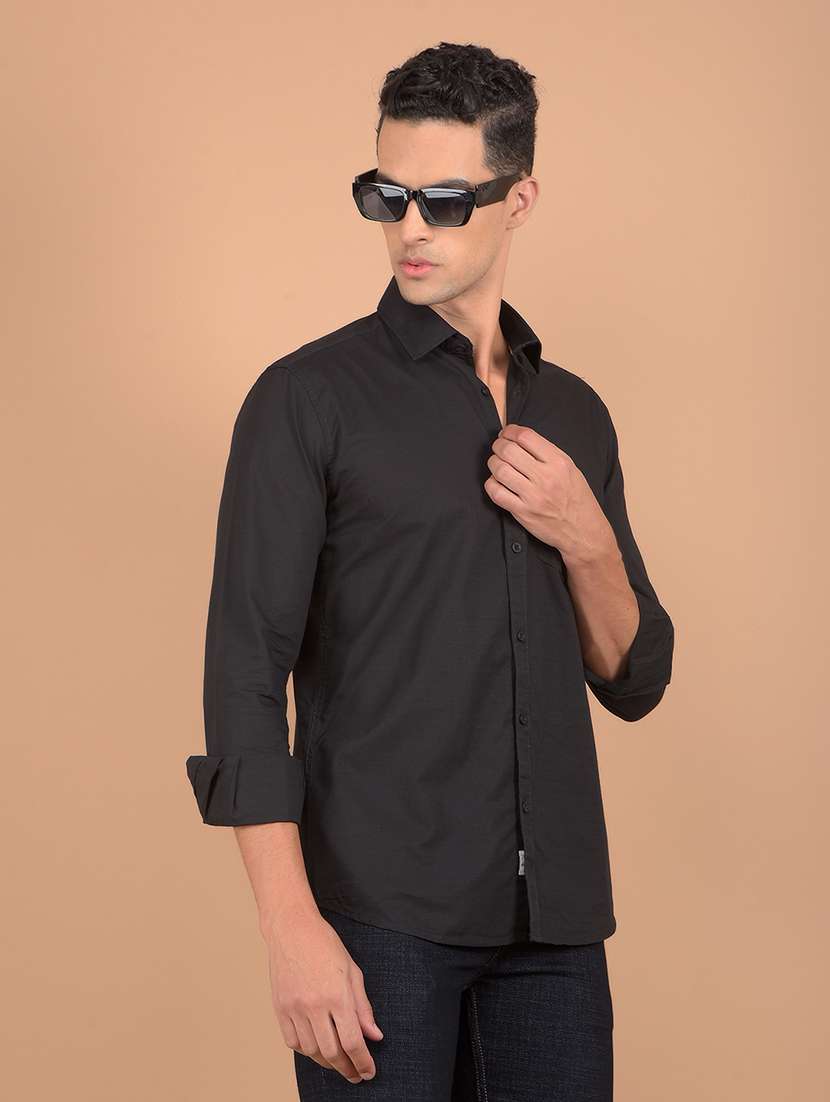 men long sleeves solid casual shirt