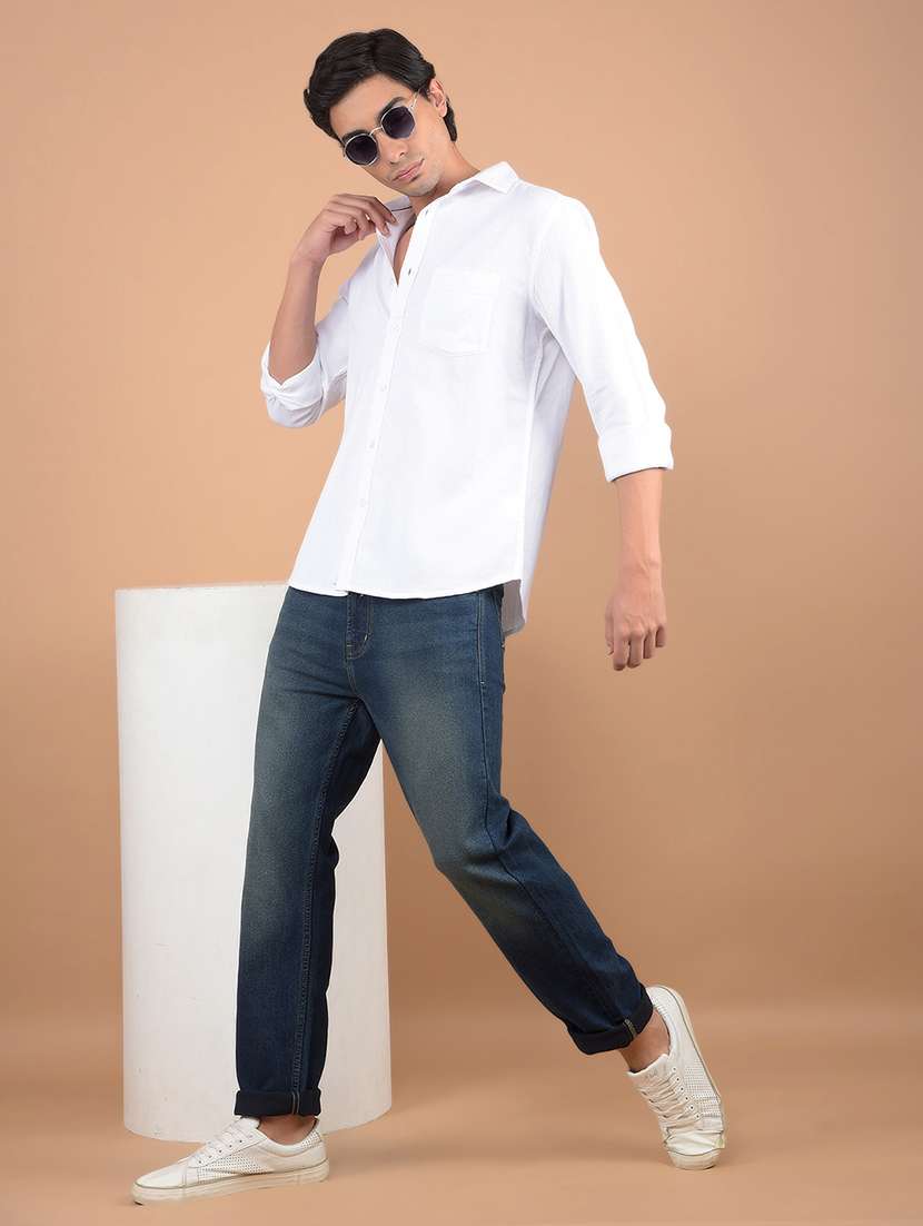 men long sleeves solid casual shirt - 21617301 -  Standard Image - 5