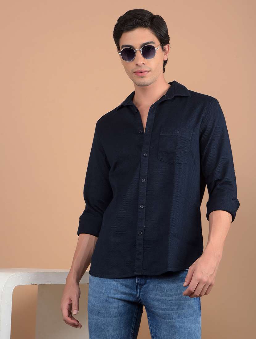 men long sleeves solid casual shirt