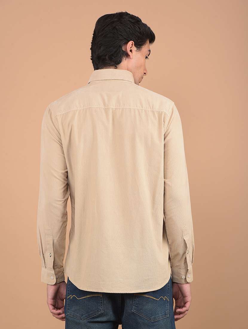 men long sleeves solid casual shirt - 21617304 -  Standard Image - 3