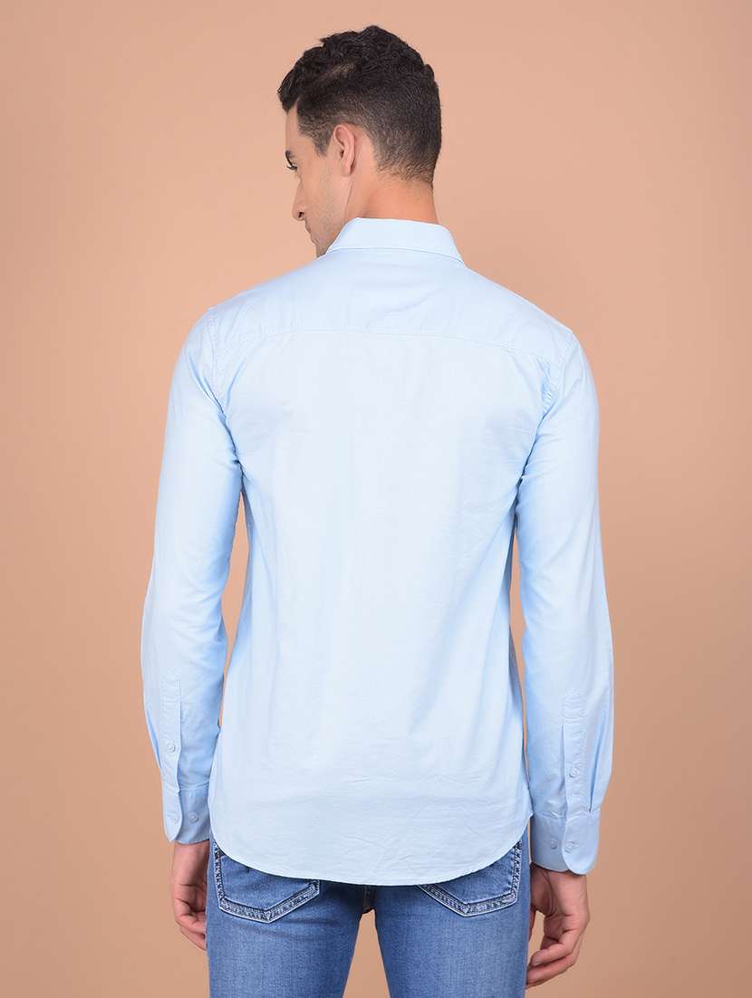 men long sleeves solid casual shirt - 21617306 -  Standard Image - 3