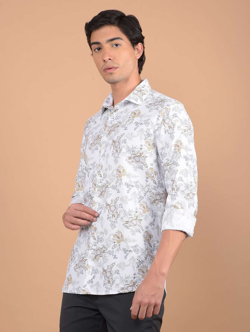 men long sleeves printed shirt