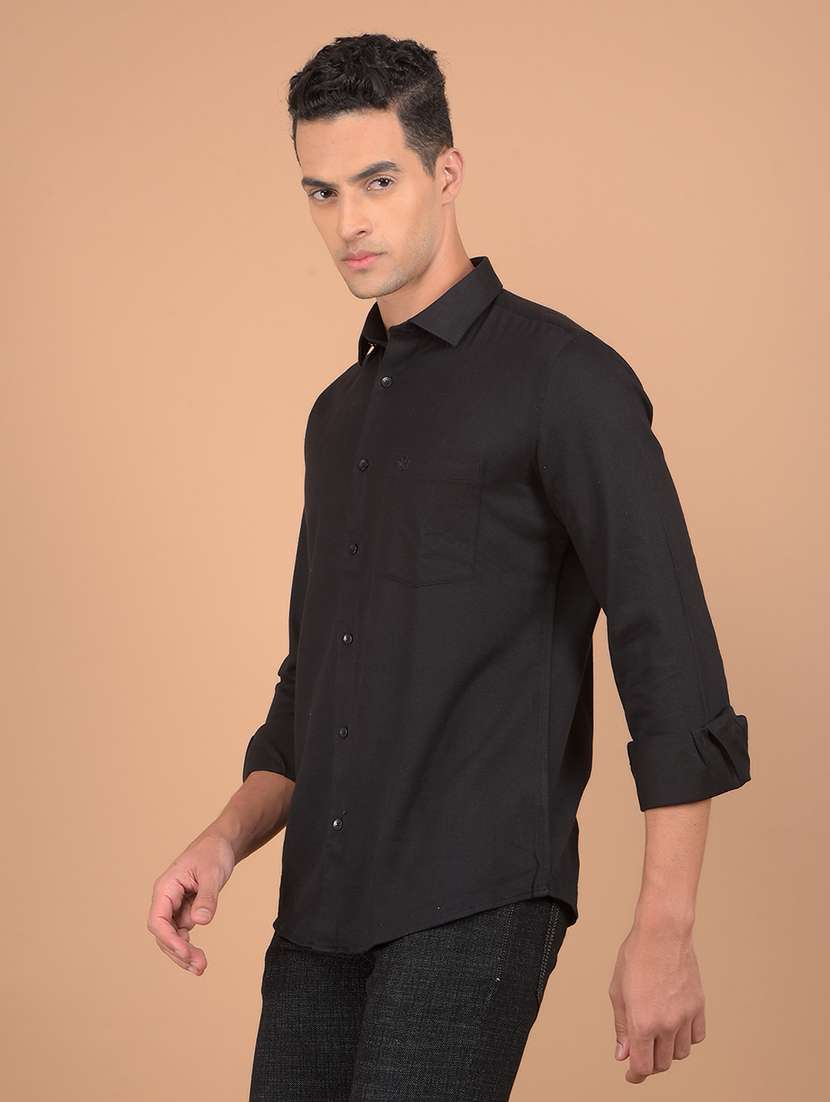 men long sleeves solid casual shirt