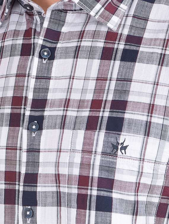 men long sleeves checkered casual shirt - 21617361 -  Standard Image - 5