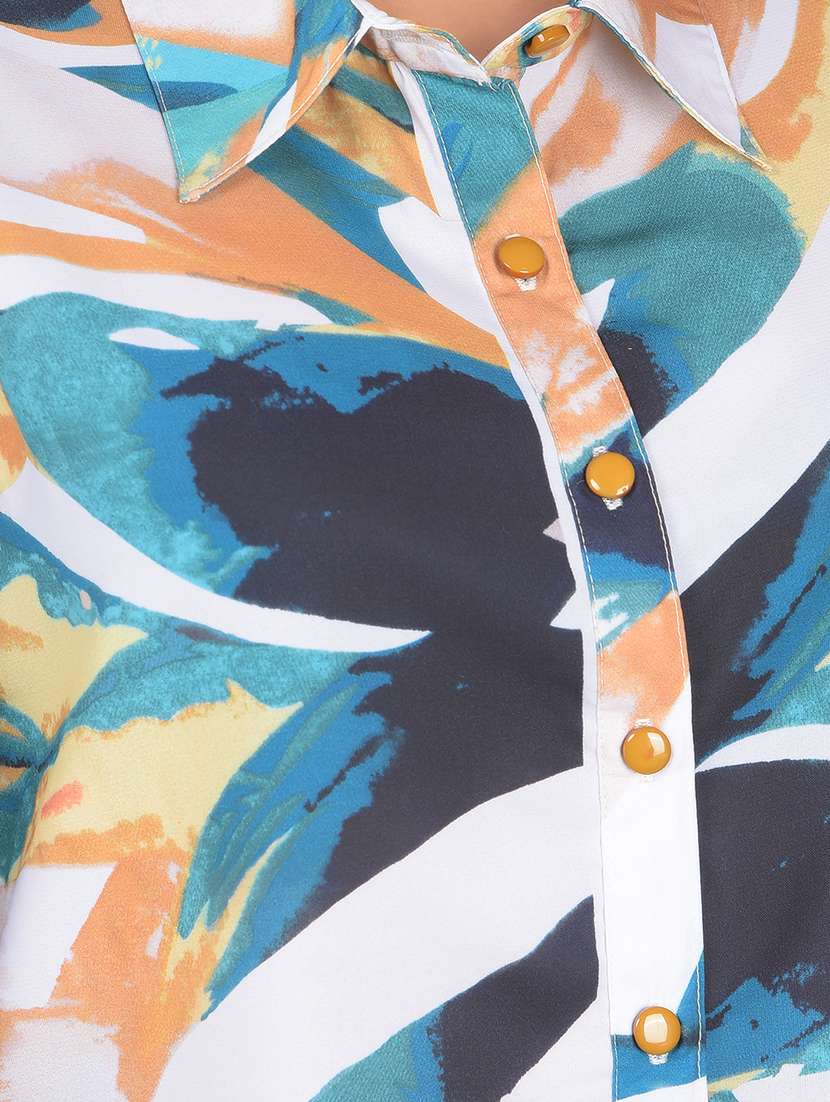 women multicolored abstract printed shirt and trouser co-ord set - 21617368 -  Standard Image - 5