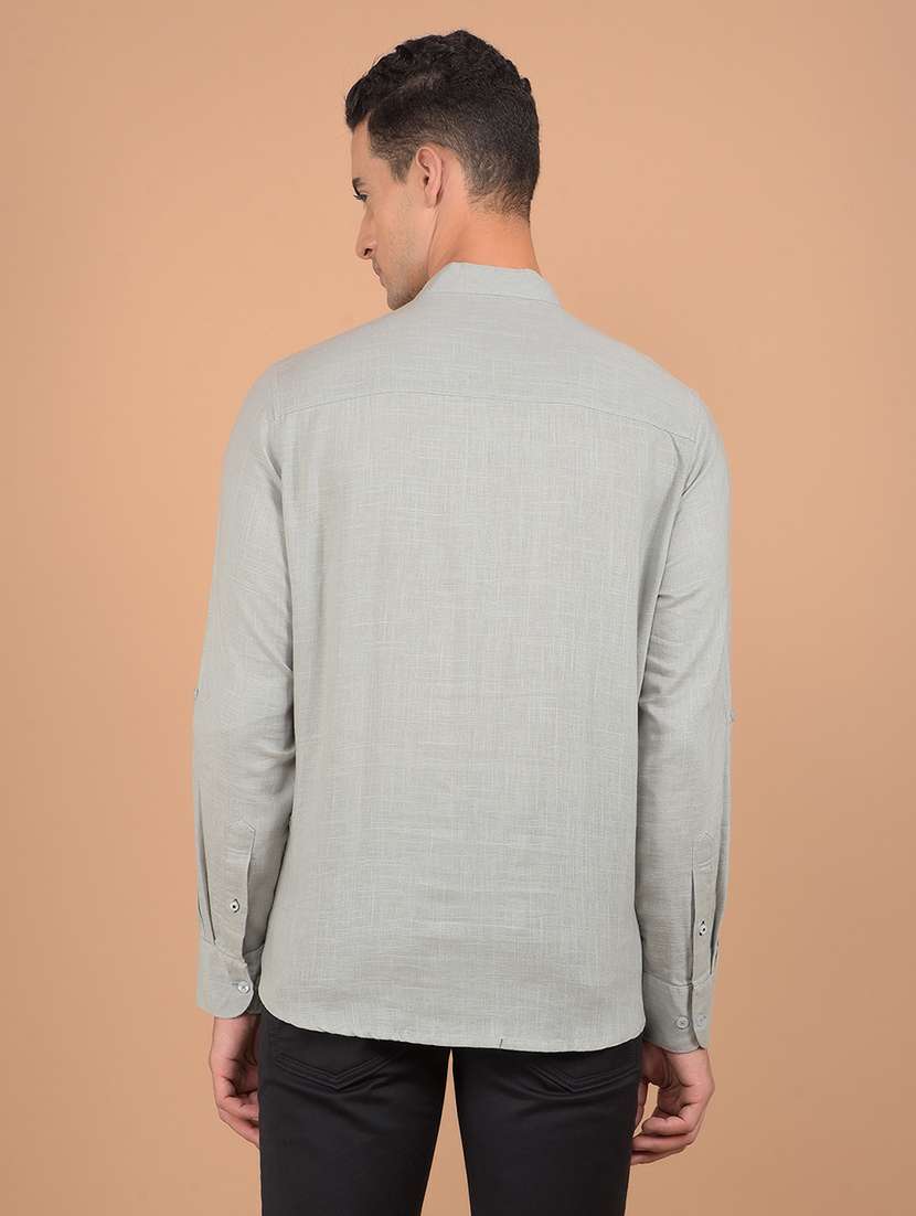 men mandarin neck solid short kurta - 21617385 -  Standard Image - 3