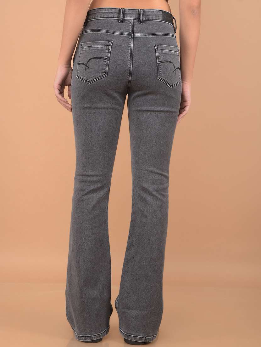 women grey solid bootcut jean - 21617393 -  Standard Image - 3