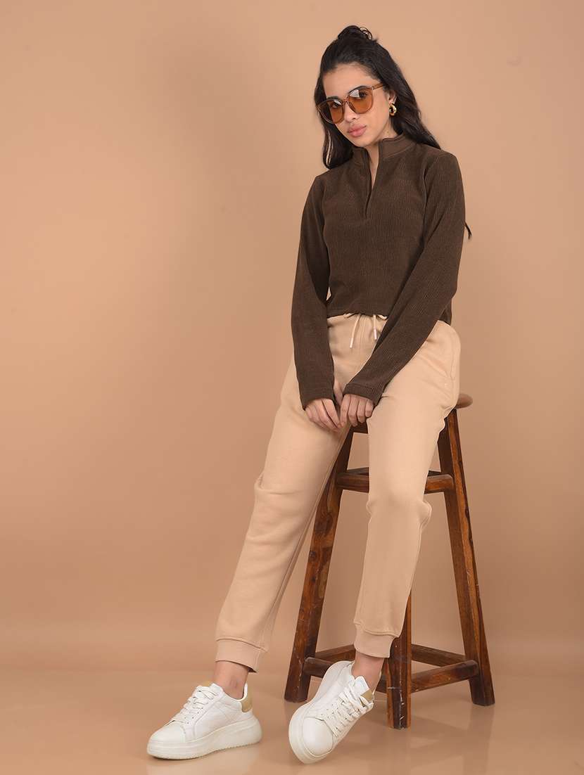 women mid rise solid joggers - 21617397 -  Standard Image - 5