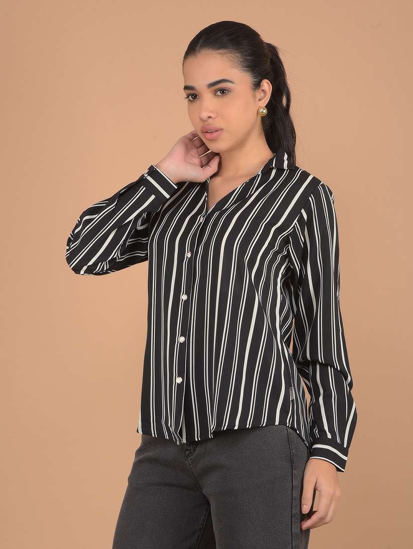 women black stripes regular shirt - 21617404 - Zoom Image - 0