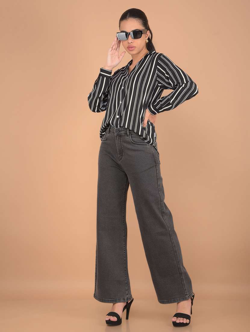 women black stripes regular shirt - 21617404 - Standard Image - 5