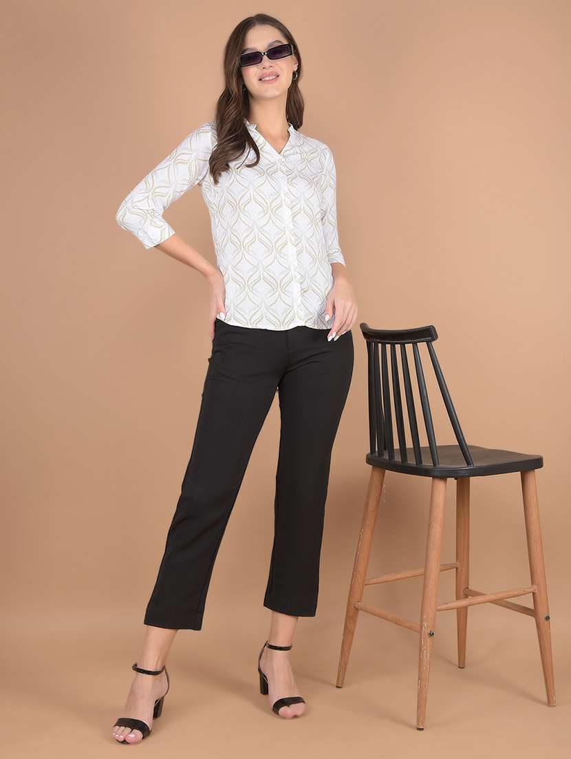 women off-white printed regular shirt - 21617412 -  Standard Image - 3