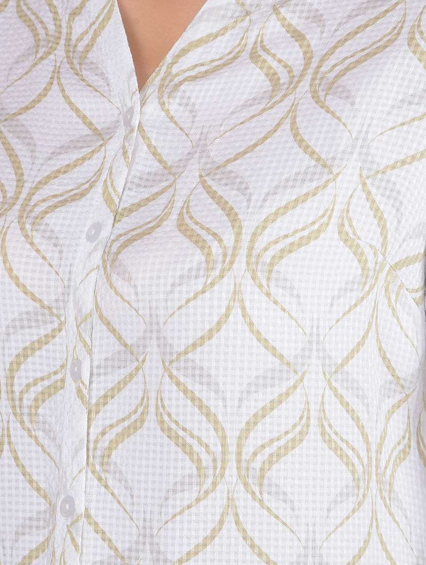 women off-white printed regular shirt - 21617412 -  Standard Image - 5