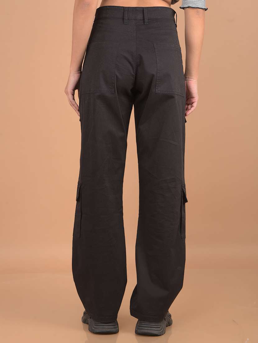 women black solid cargo - 21617417 -  Standard Image - 3