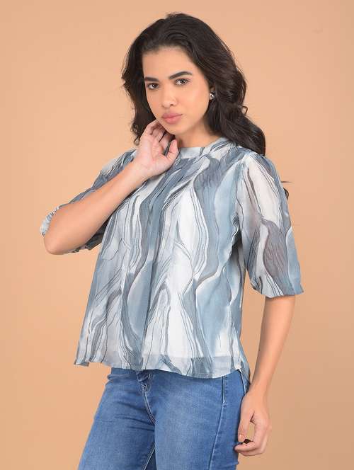 women printed short sleeves top - 21617418 -  Standard Image - 0