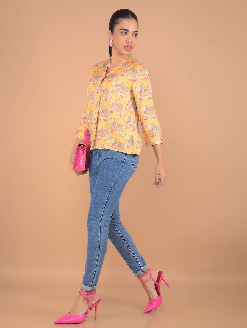 women printed three quarter sleeves top - 21617421 - Standard Image - 5