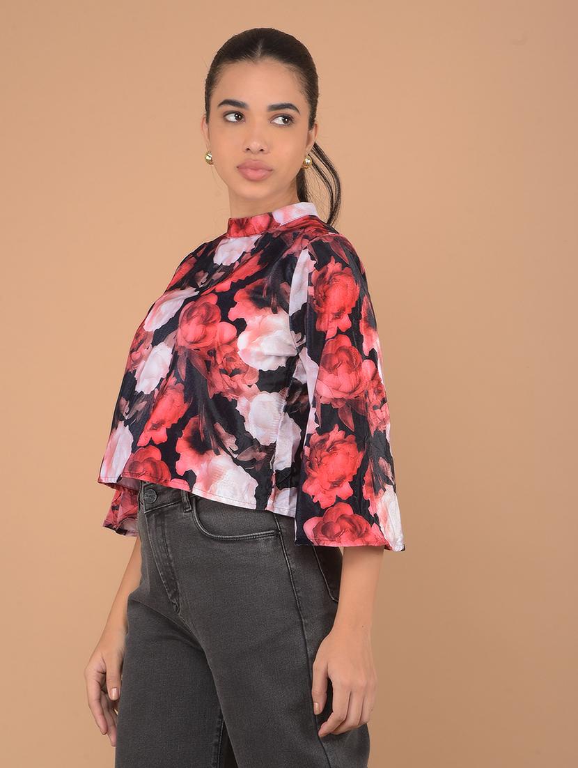 women multicolored floral printed crop top - 21617423 -  Zoom Image - 0