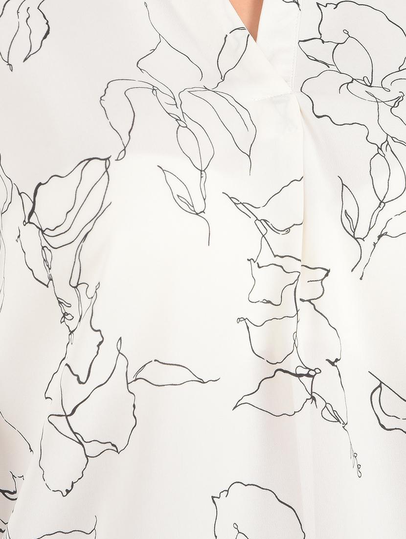 women printed mandarin collar top - 21617428 - Standard Image - 5