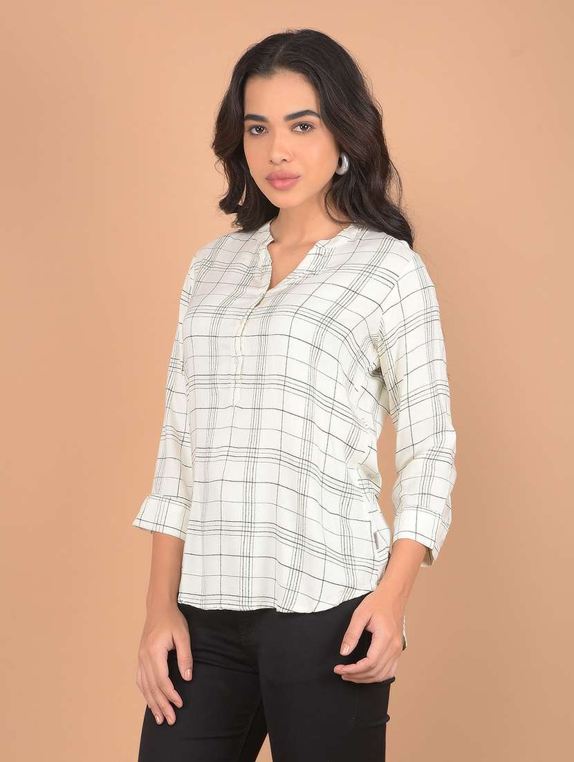 women white checks regular top - 21617433 - Zoom Image - 0