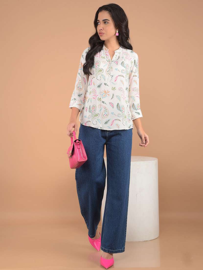 women printed three quarter sleeves top - 21617435 - Standard Image - 3