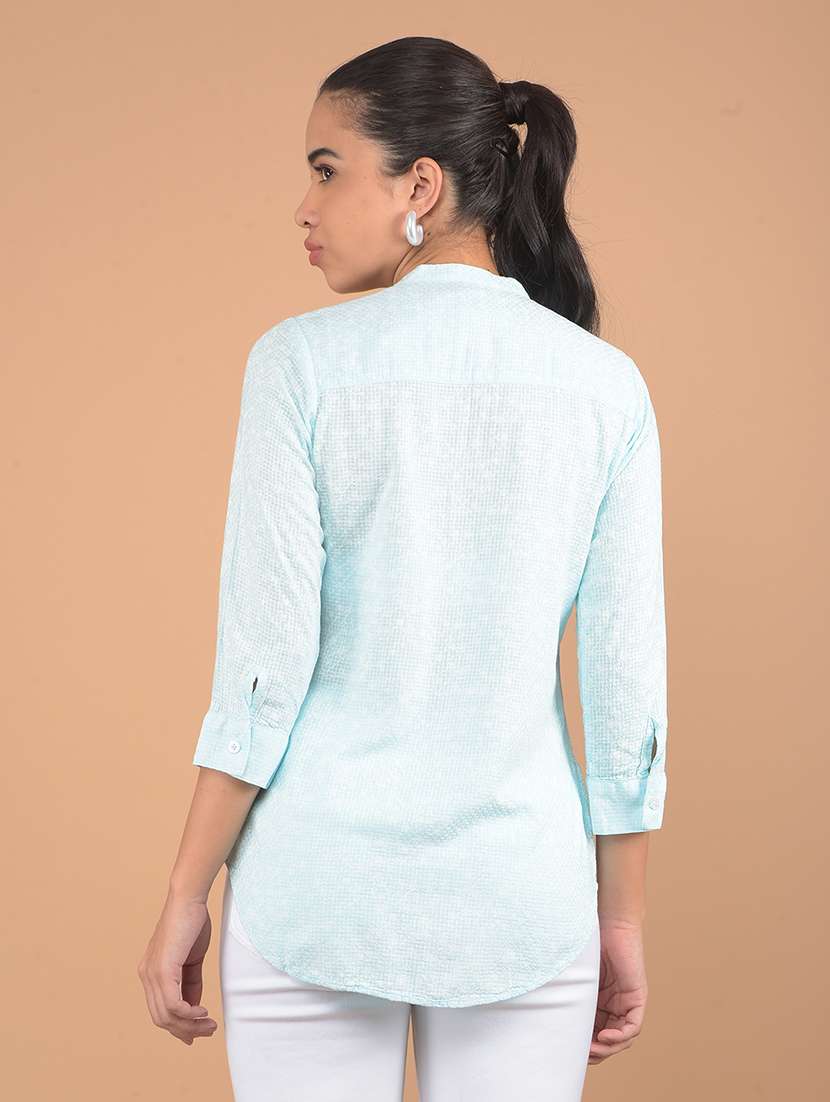 women printed three quarter sleeves top - 21617439 -  Standard Image - 3