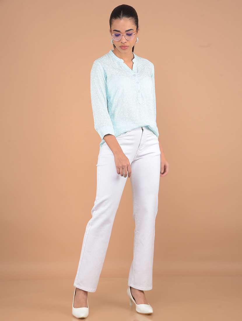 women printed three quarter sleeves top - 21617439 -  Standard Image - 5