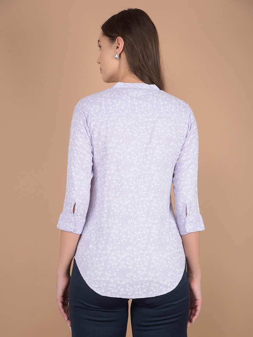women purple floral printed regular top - 21617451 -  Standard Image - 3