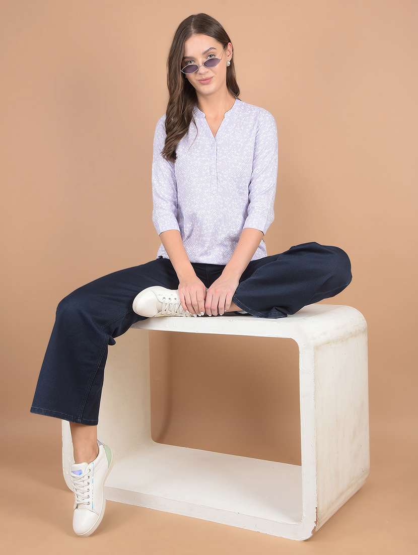 women purple floral printed regular top - 21617451 -  Standard Image - 5