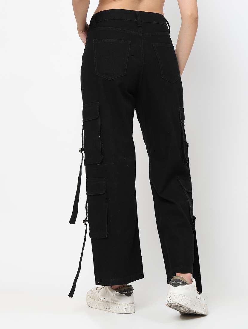 women solid cargo pant - 21617452 -  Standard Image - 3