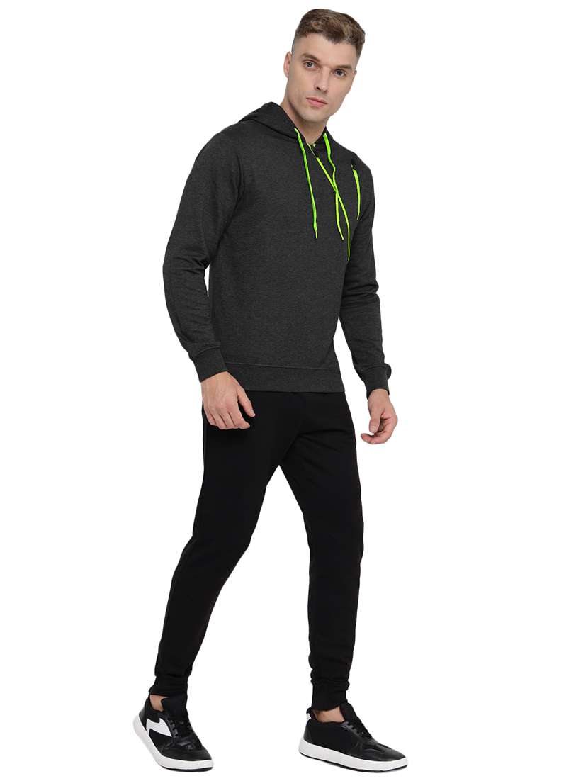 men solid hooded tracksuit - 21617462 -  Standard Image - 3