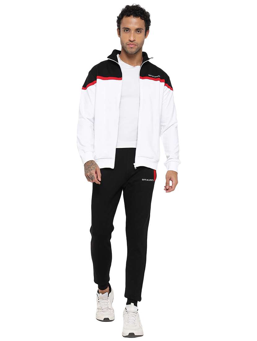 men color block long sleeves tracksuit