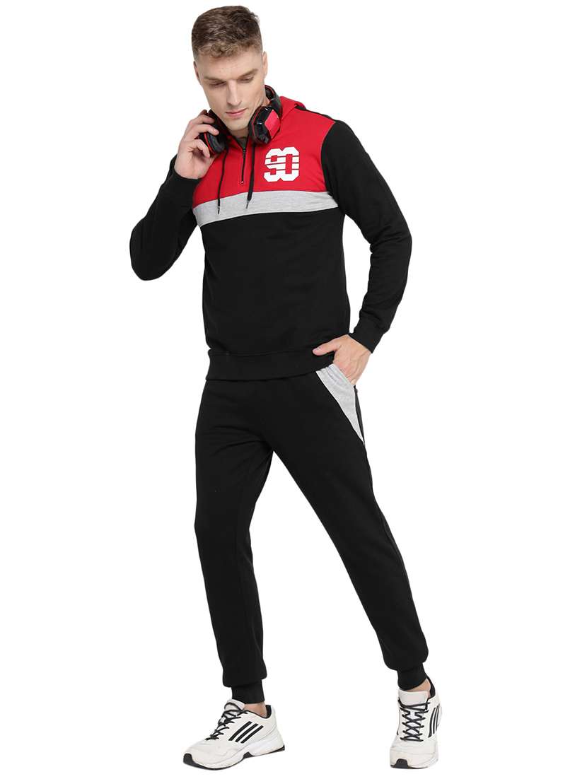 men color block hooded tracksuit - 21617468 -  Standard Image - 3