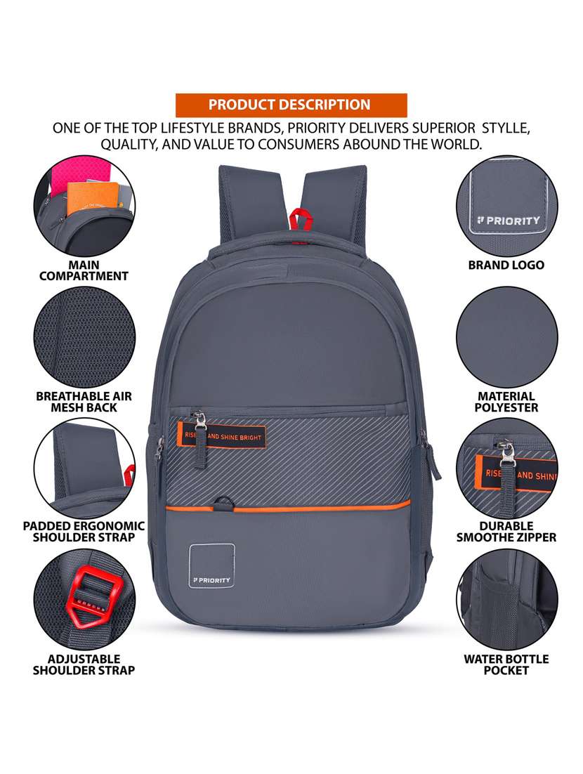 men grey adjustable straps backpack - 21617488 -  Standard Image - 5