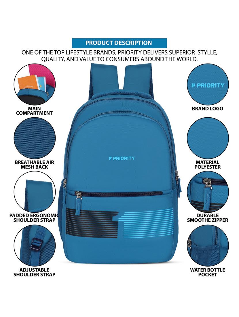 men blue adjustable straps backpack - 21617498 - Standard Image - 5
