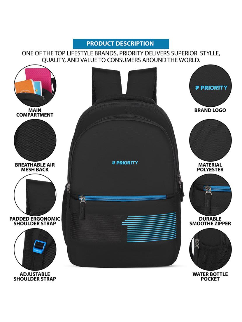 men black adjustable straps backpack - 21617499 - Standard Image - 5