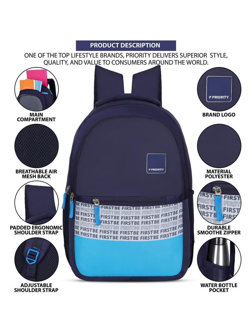 men navy blue adjustable straps backpack - 21617542 - Standard Image - 5