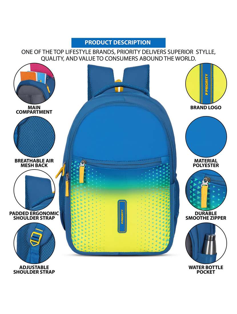 men blue adjustable straps backpack - 21617550 -  Standard Image - 5