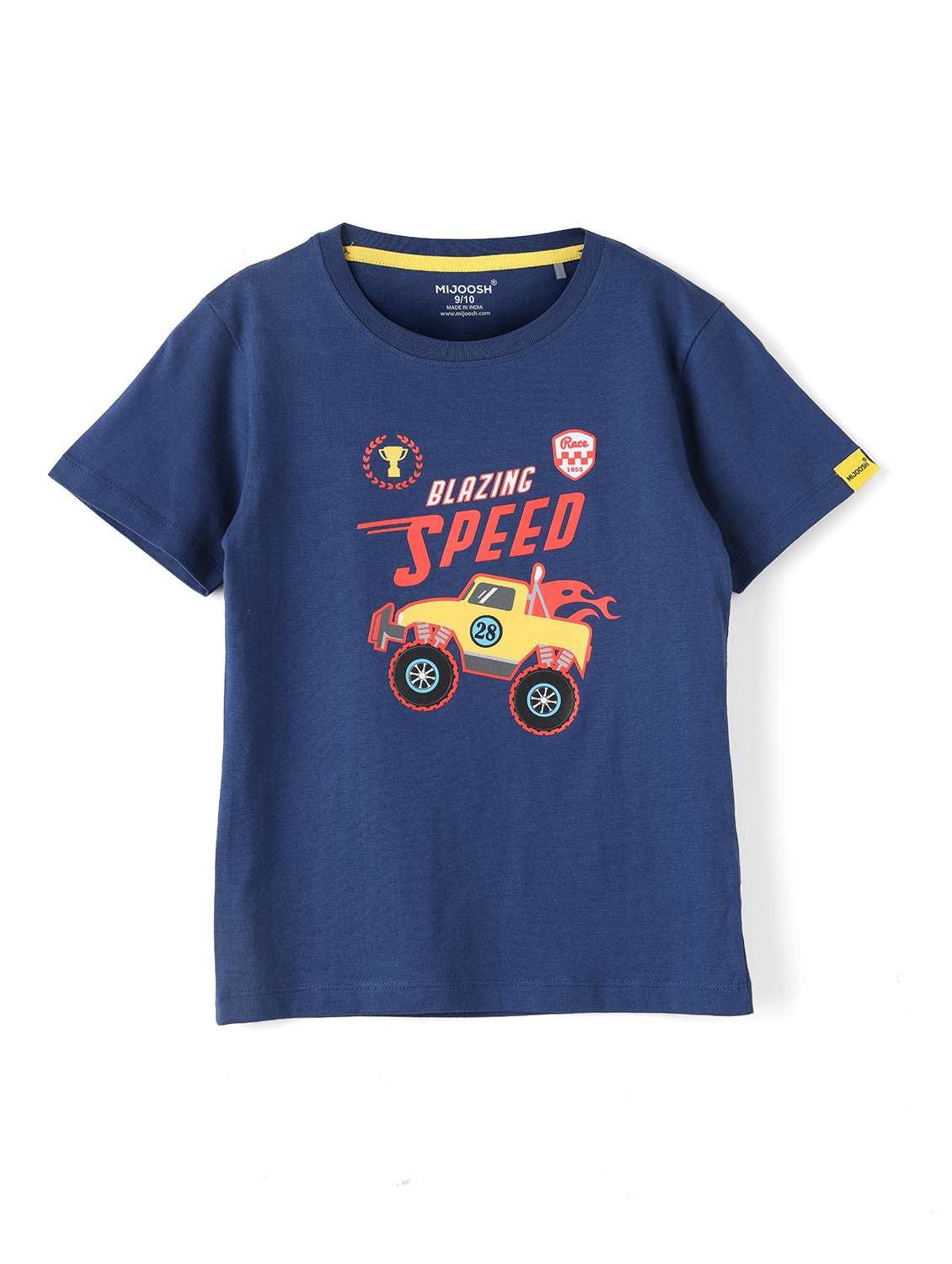 boys crew neck front print short sleeves t-shirt