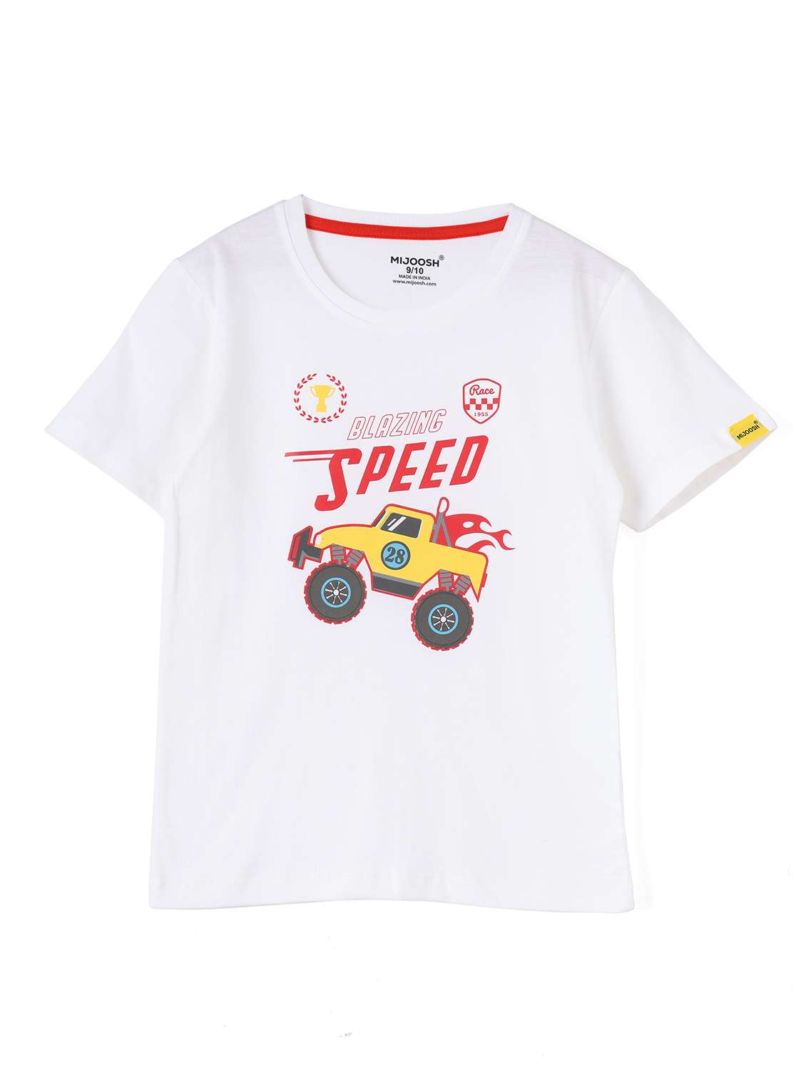 boys crew neck front print short sleeves t-shirt