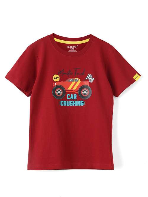 boys crew neck front print short sleeves t-shirt - 21618036 -  Standard Image - 0