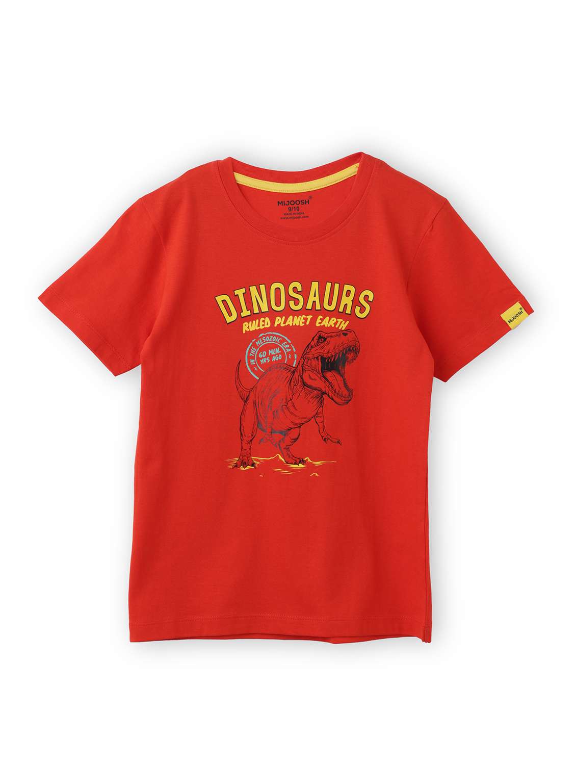 boys crew neck front print short sleeves t-shirt