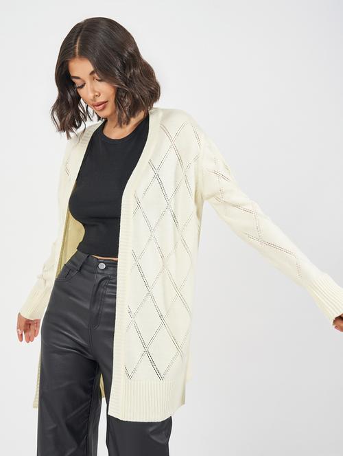 women self design long sleeve winter shrug - 21618054 - Standard Image - 0