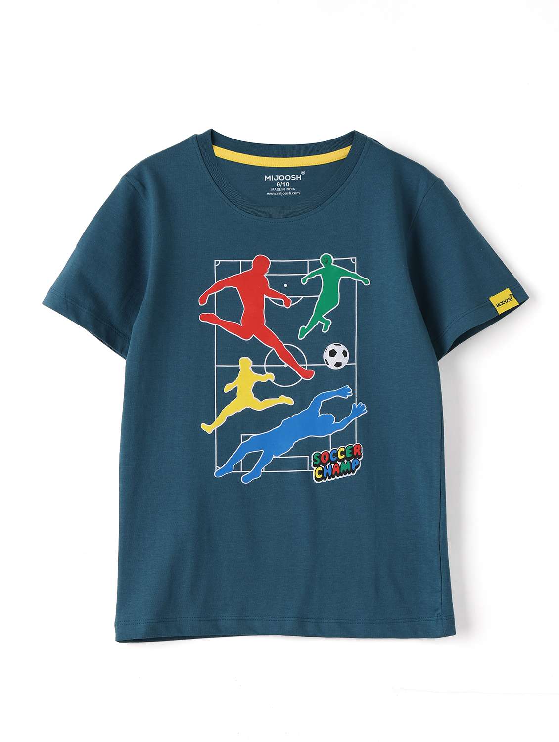 boys crew neck front print short sleeves t-shirt