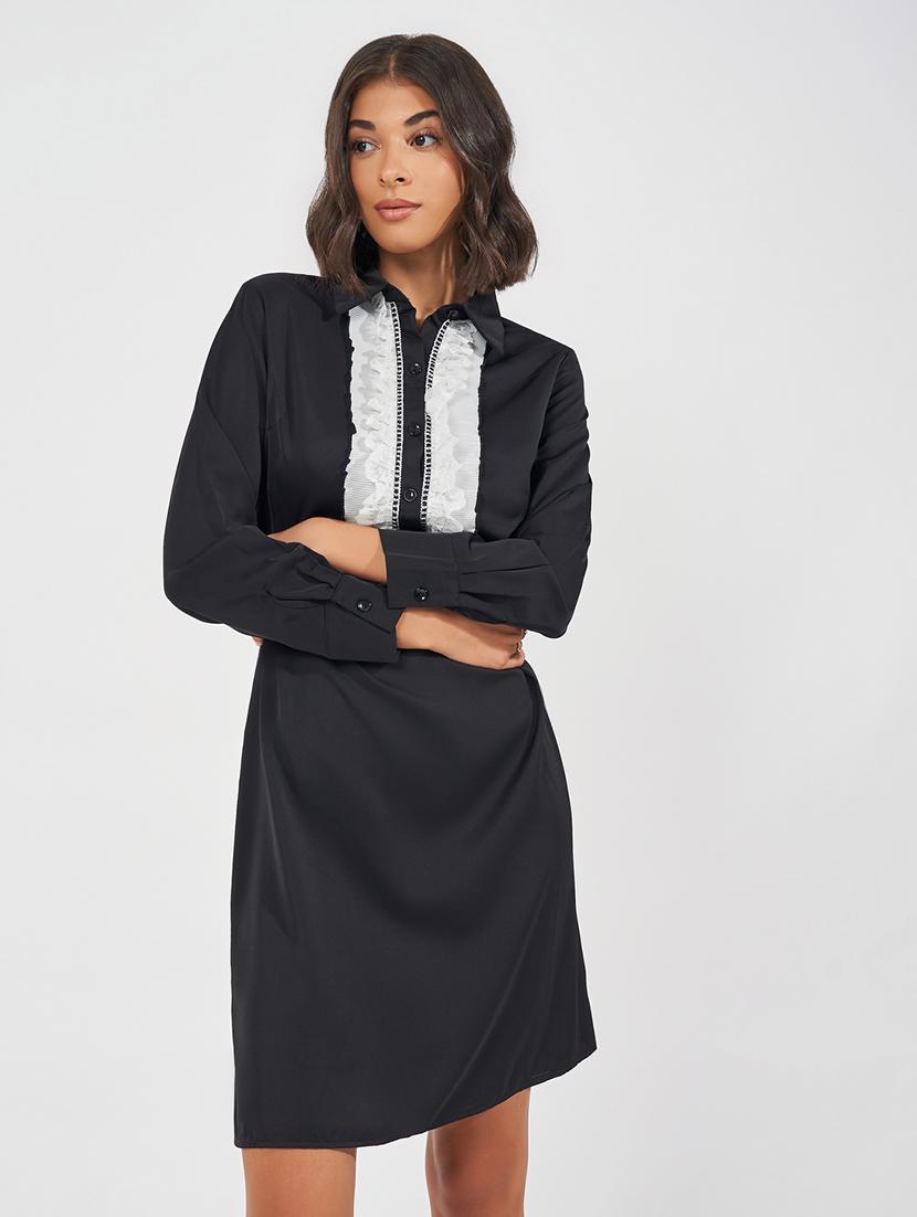 women black solid sheath dress - 21618090 - Standard Image - 3
