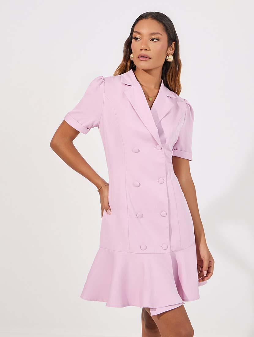 women pink solid tiered dress - 21618105 - Standard Image - 3