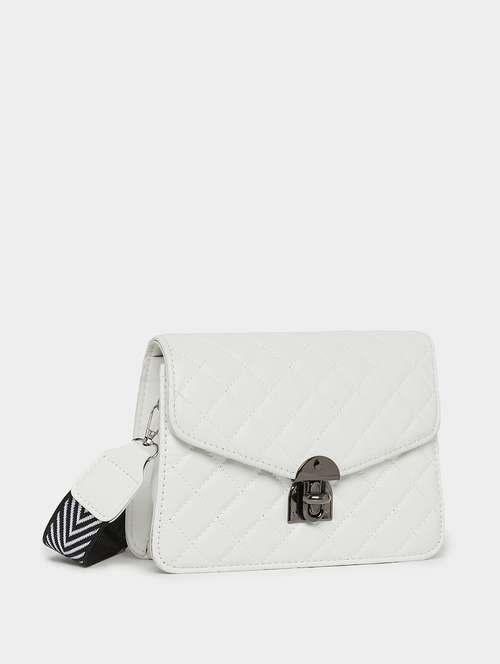 women white solid handbag - 21618111 - Standard Image - 0