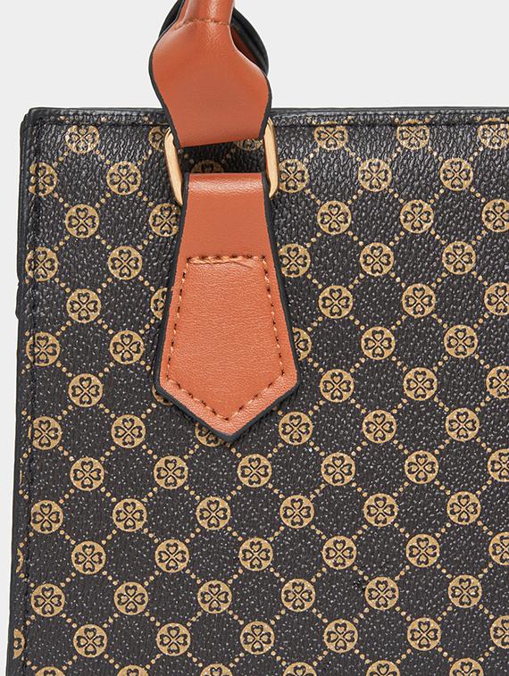 women brown geometric handbag - 21618114 - Standard Image - 3