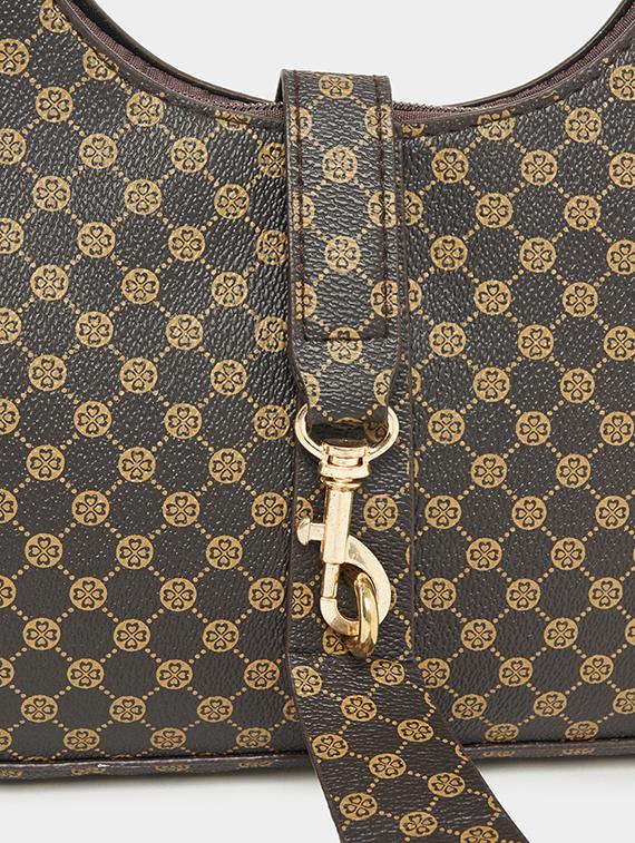 women brown geometric printed handbag - 21618116 - Standard Image - 3